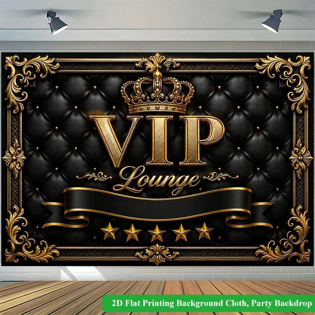 2D Flat Backdrop1pc Gold Crown Theme Design Backdrop Banner Polyester Wall Decor For Living Room Bedroom Office Outdoor Decor Party Holiday