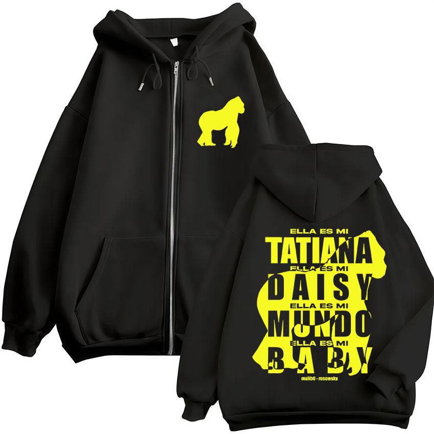 Rapper Rusowsky Daisy Tour Album Merch Reißverschluss Hoodie Herren Retro Übergroße Jacke Sweatshirt Streetwear
