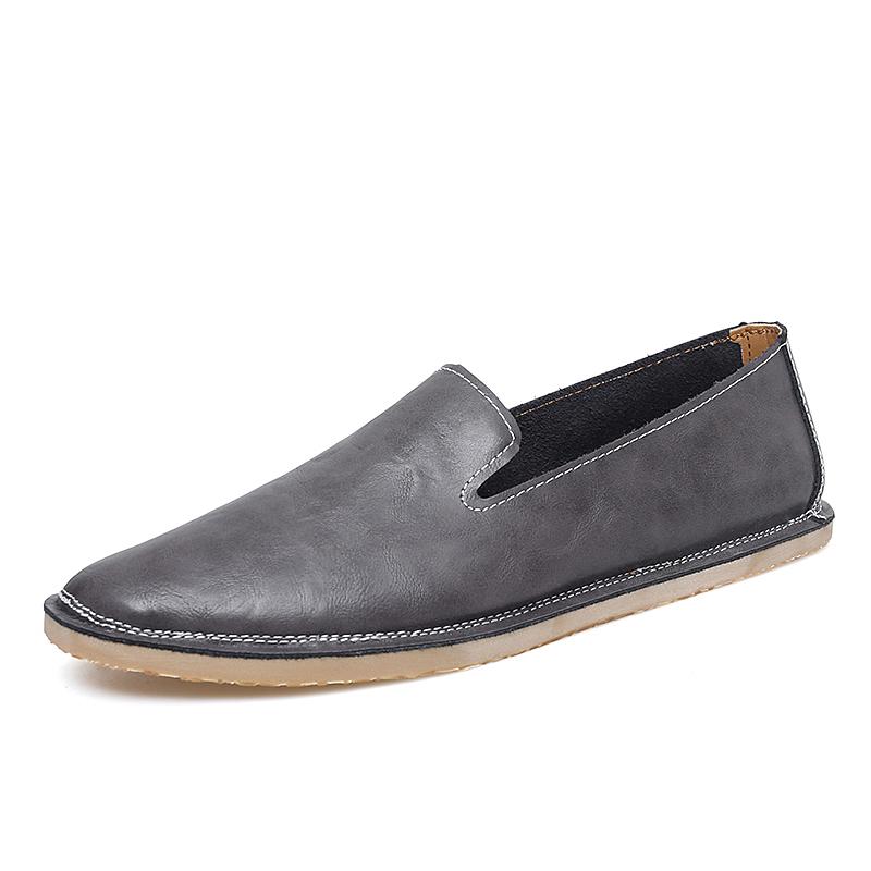2025 Spring Autumn New Flat Comfort Loafers Fashion Brand Men's Leather Casual Shoes Versatile Men's Park Walking Shoes