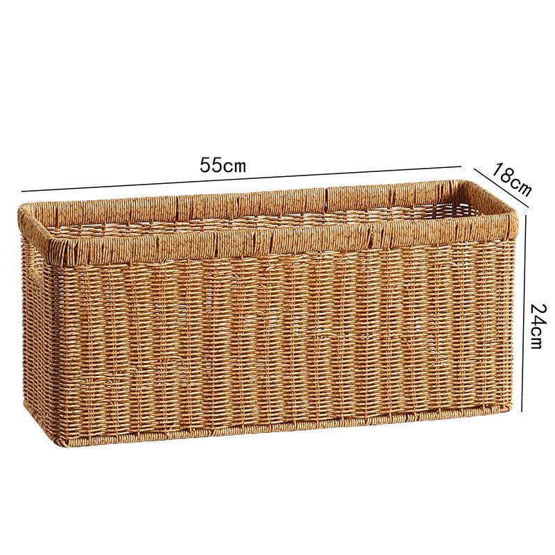 Imitation Rattan Narrow Storage Basket Organizer
