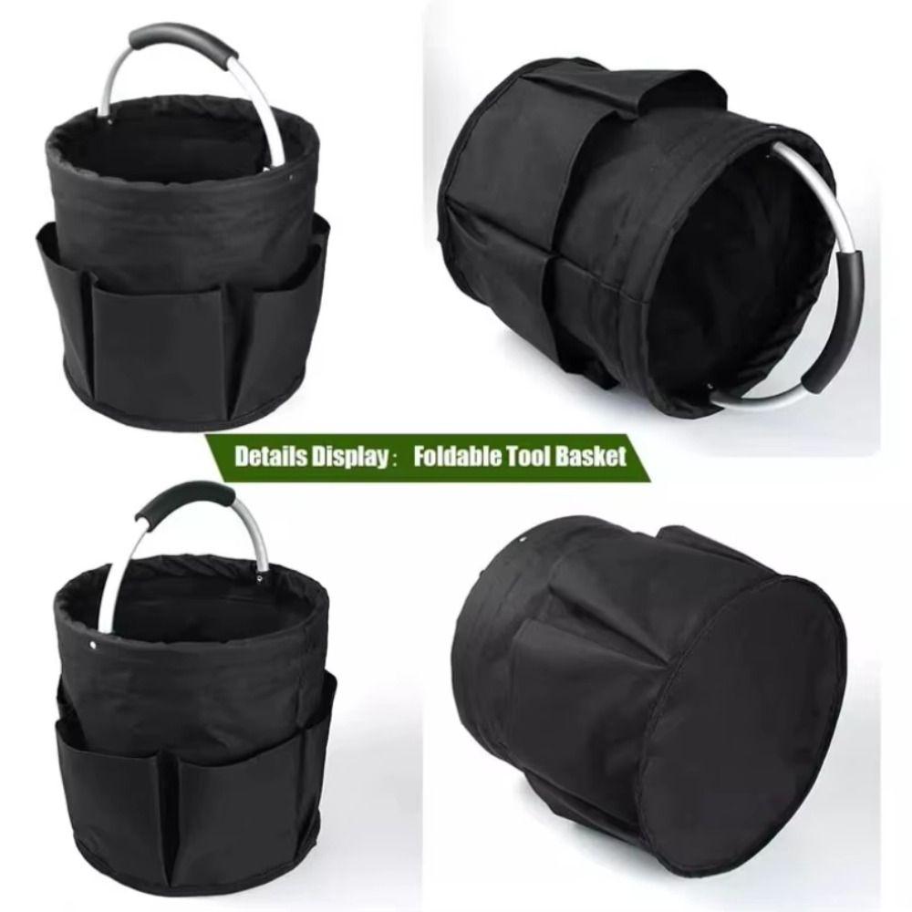 Multifunction Picnic Folding Basket Multi Pocket Electrician Toolkit Bucket  for Bathroom