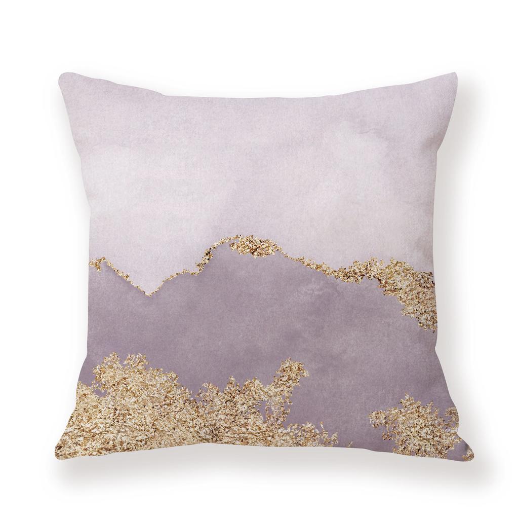 Watercolor Ins Wind Flashing Plush Pillowcase Contrasting Color Creative Model Room Decoration Pillow Car Sofa