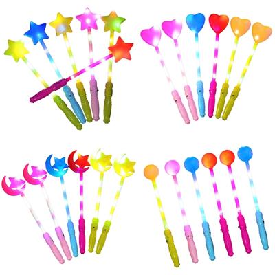 6Pcs Portable Lighted Up LED Sticks Color Changing Party Toy for Birthday Party Night Event and Festival Celebration