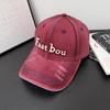 Hat Women'S Spring And Autumn Baseball Cap Alphabet Embroidery Cap Hard Top Big Head Circumference Casual Hat Men'S Ripped Hole