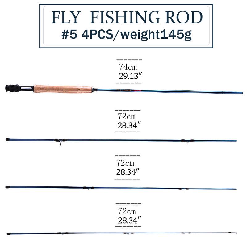 Buy Fly Fishing Rod 4 Piece 9 Feet Graphite Carbon Fishing Pole for