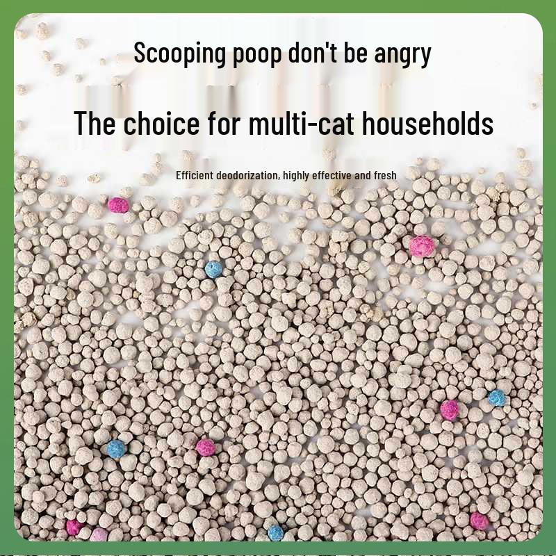 Bentonite Deodorizing Cat Litter, Low Dust, 40 Jin, Large Bag, Mineral Sand, 20 Jin