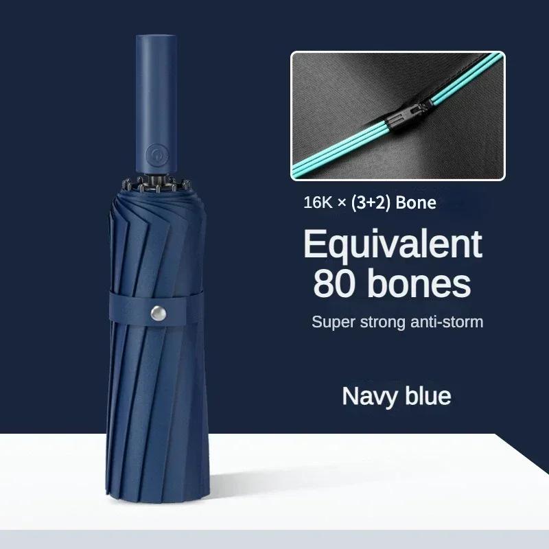 80 Bone Super Full-automatic Umbrella Sunscreen UV Protection Sunshade Reinforcement Wind Resistance Durable Waterproof
