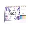 2026 Desk Calendar Small Standing Flip Desktop Calendar Jan. 2026 - Dec. 2026 12 Months Calender with Sticky Note And Memo Pages for Home School