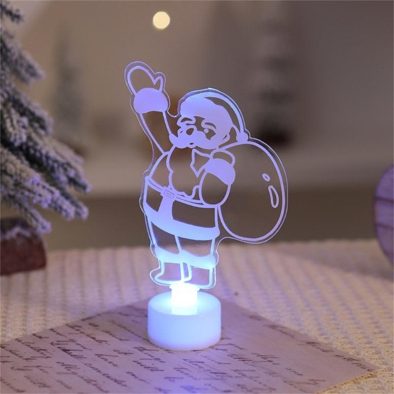 Glowing LED Acrylic Decoration Christmas Ornament Christmas Decorative Night Light For Kids Room Party Desktop Display