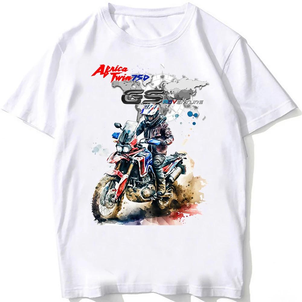 

Africa Twin XRV 750 GS Adventure Motorcycle Riding T-Shirt Men Short Sleeve Mountain Moto Sport T Shirt Hip Hop Boy Casual Tees L