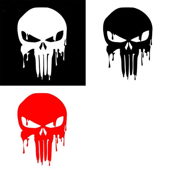 Car Sticker Self-adhesive Waterproof PET Reflective Material Bloody Skull Design Sticker for Car