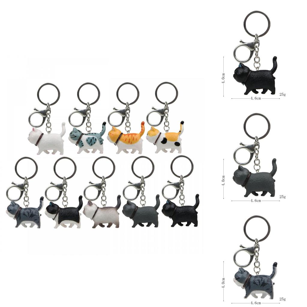 Chaveiro de Gato Pvc Pingente Animal Fofo Para Presente E Decoração