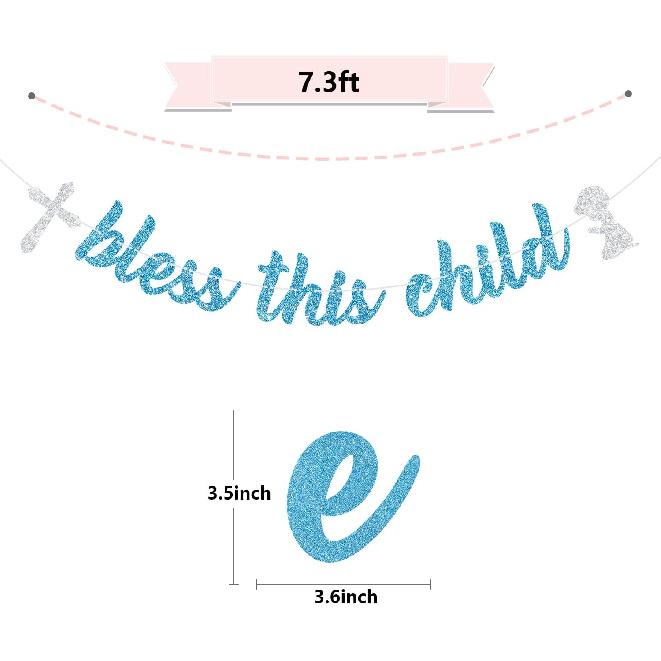Bless This Child Banner, Baby First Communion Banner, God Bless Baby Shower Decoration, Birthday Baptism Decor, Religious Baby Shower Party Decor
