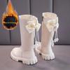 Girls' Bow Long Leather Boots - 2025 Autumn/Winter Stylish Princess Collection