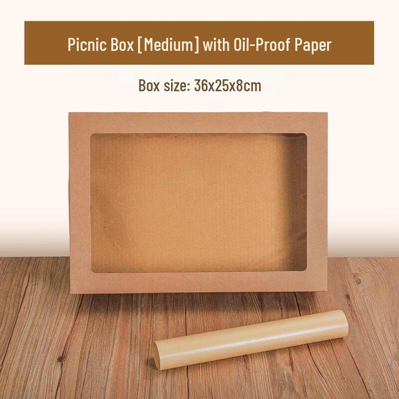 JingJingRS Disposable Kraft Picnic Box