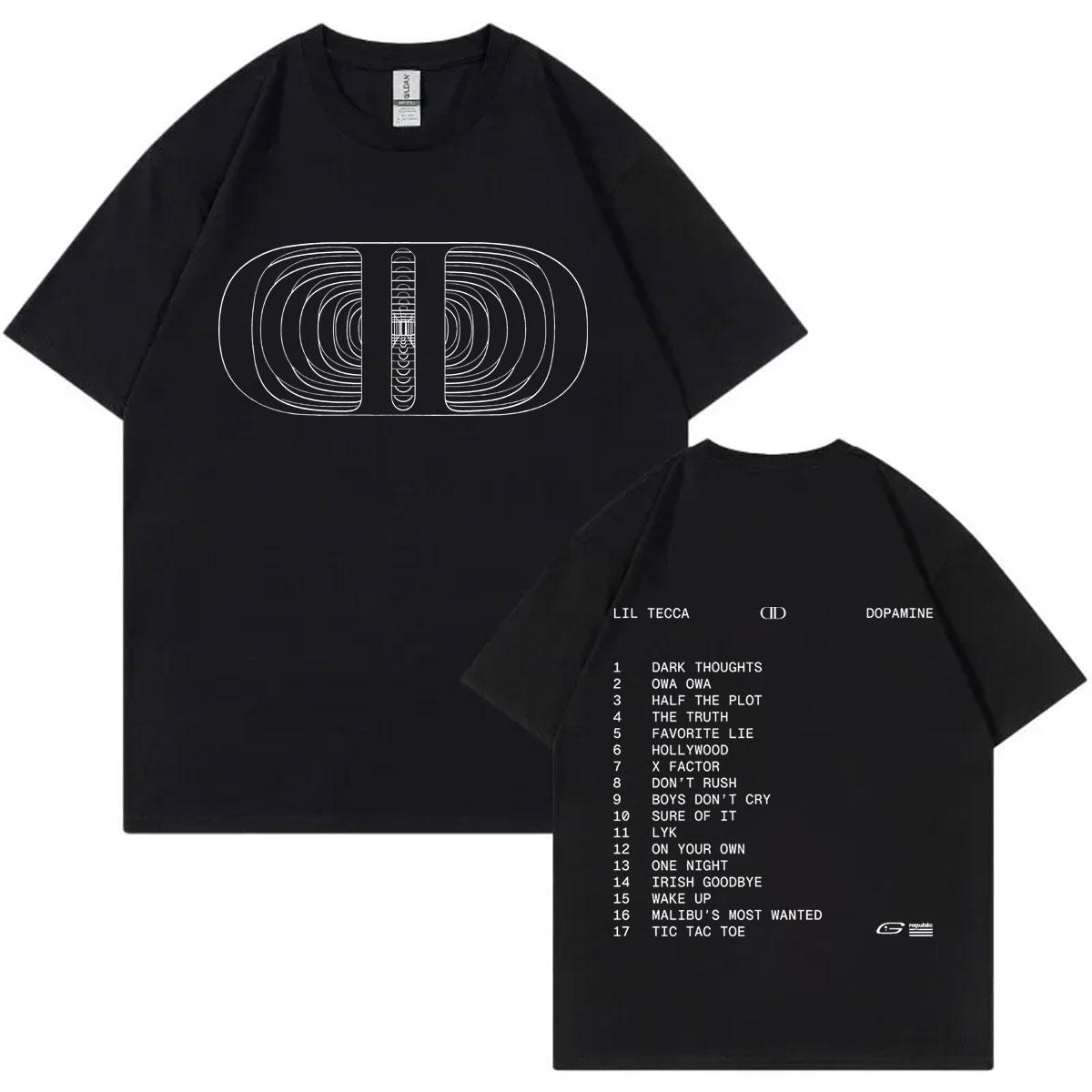 

2026 SpringSummer Rap Artist Lil Tecca Dopamines New Album Related Fashion Hiphop Tshirts for Both Men and Women M