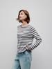Women's 2026 Spring/Autumn Round Neck 100% Cashmere Knit Outerwear with Striped Letter Design.