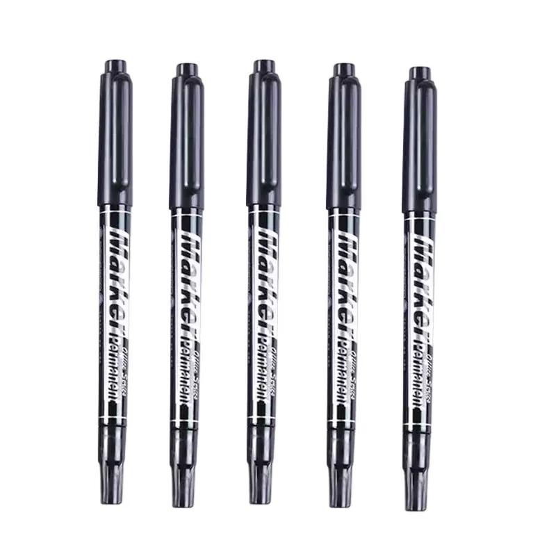 

5pcs Marker Pens Double Headed Oily Markers Pens Black/Red Oil Marker Pens Arts Markers Stationery Office and School Supplies