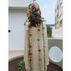 Bohemian Hooded Capelet Hat Comfortable Crochet Design Fringe Headwear with Floral Detailing Soft Winter Wear Gear