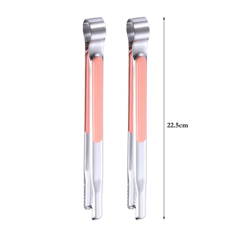 2Pcs BBQ Grill Tongs Korean Barbecue Meat Tongs Stainless Steel Food Clamp Small Cooking Tongs BBQ Accessories Kitchen Tools