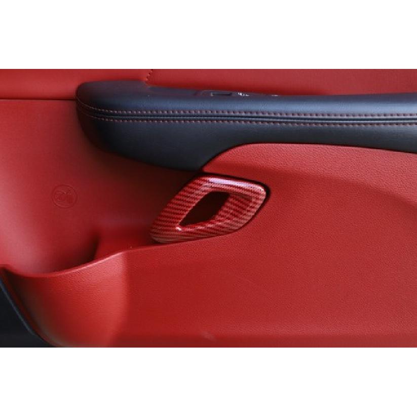 Roter Carbon Türgriff Rahmen Abdeckung Zierleisten Dekor Blenden Für Dodge Challenger 2011+