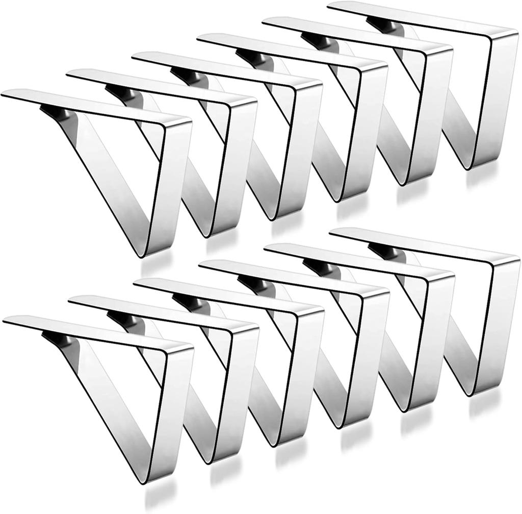 2/4/12Pcs Tablecloth Clips-Picnic Table Cloth Clips-Stainless Steel Table Cloth Cover Clamps-Table Clips for Weddings Party