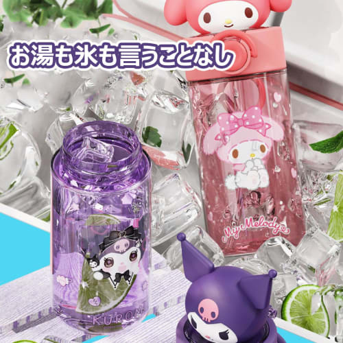 Kuromi & Cinnamoroll Straw Cup Water Bottle, Clear Bottle with Straw, Leak-Proof, Transparent, Kids' Water Bottle, Mug, Lightweight, Portable, Sports