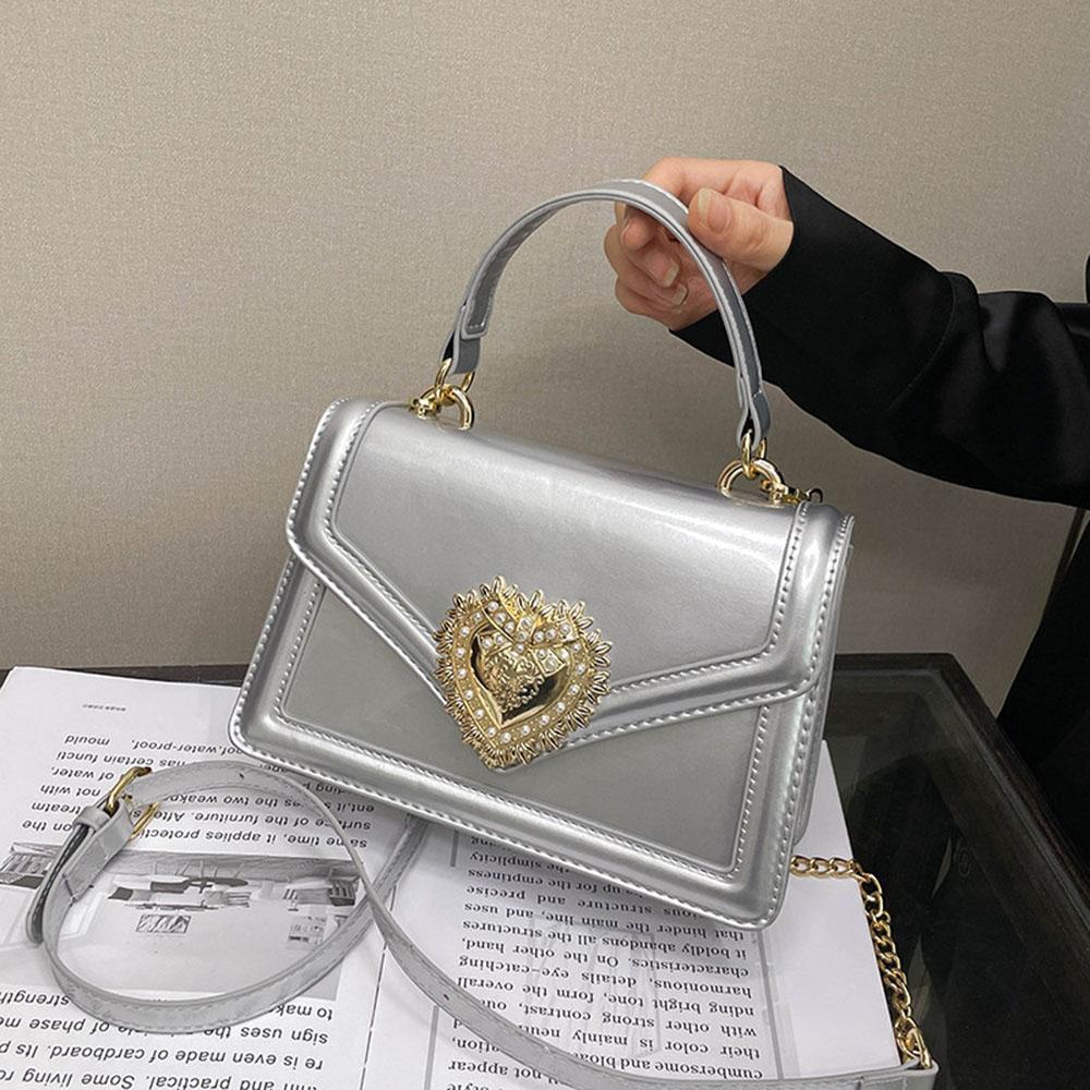New Square PU Leather Crossbody Bag Niche Design Chain Shoulder Bag Fashi Trendy Women Handbag For Spring Summer