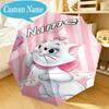 Custom Name Elegant white cat Umbrella Folding Umbrella, Automatic Umbrella 8-Frame for Travel, Casual Lightweight Birthday Christmas gift