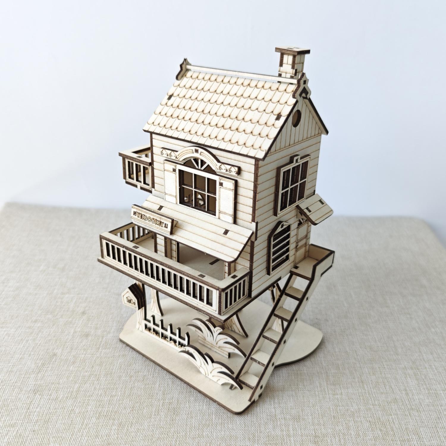 [Mechanical Gear Wooden Puzzle] 3D Mechanical Gear Wooden Puzzle Toy - DIY Model Kit For Adults, Brainstorming Toys, Holiday Gif белый