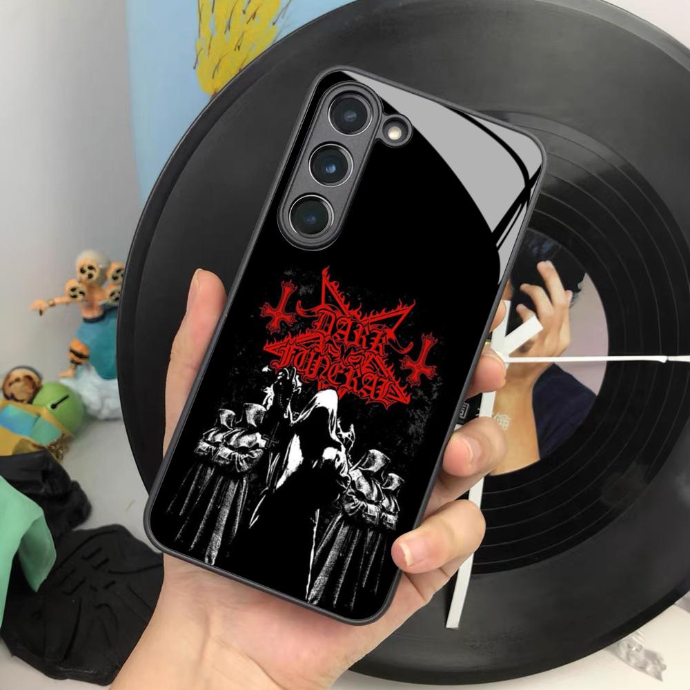 Heavy Metal Dark Funeral Band Phone Case For Samsung Galaxy S26 S25 S24 S23 S22 S20 S21 Ultra Plus Fe Colored Silver Cover