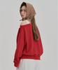 Jenyujeu Drops One-Shoulder Sweatshirt - Red