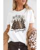 Azura Exchange Leopard Christmas Tree Graphic Print T-Shirt
