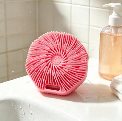 Polygon Silicone Bath Brush For One Second Sludge Lazy People Bath Brush Flexible Skin Friendly Bath Cleaning
