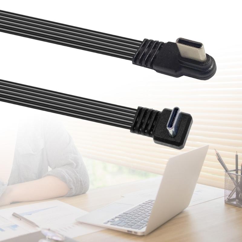 45W 90 Degree Elbow USB C Type C Cable Type C To USB C Male Fast Charging Data Cord for Laptop PC Phone Laptop