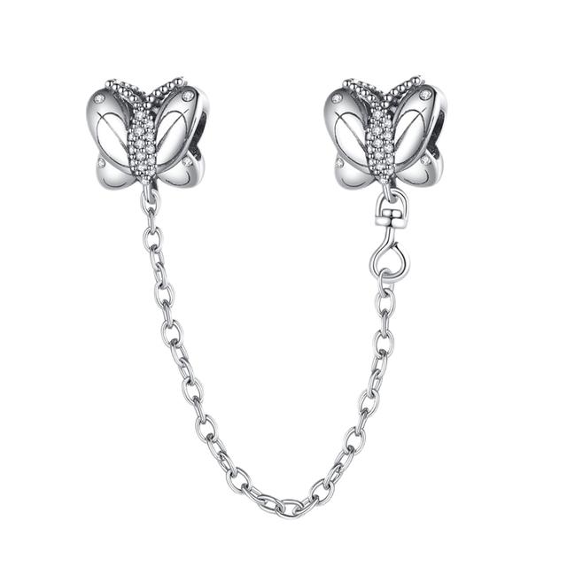 Nový 925 Sterling Silver Sparkling Pav éCrown O Tree Bezpečnostní řetízek Přívěsek Korálky Temperament Náramek Ženy Šperky Dárek