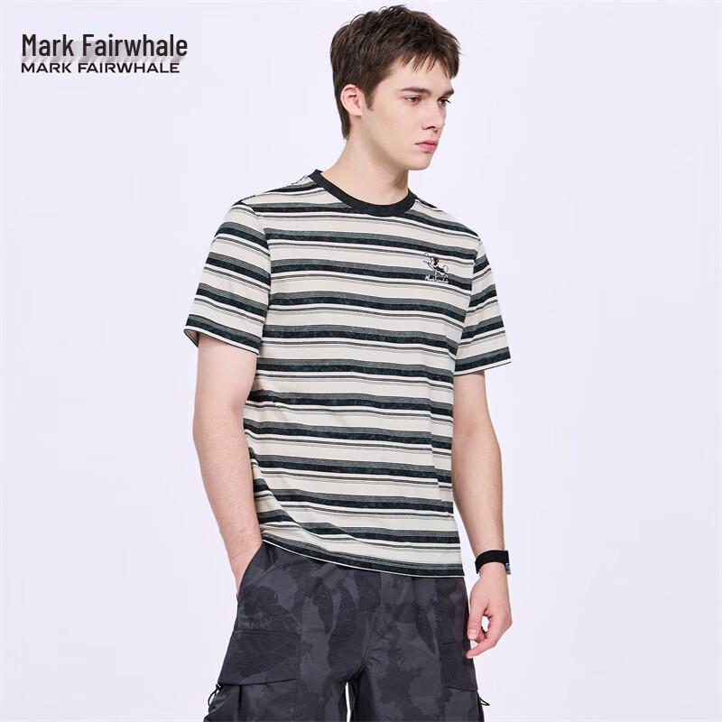 Mark Fairwhale Men s Contrast Stripe Embroidered T-shirt S