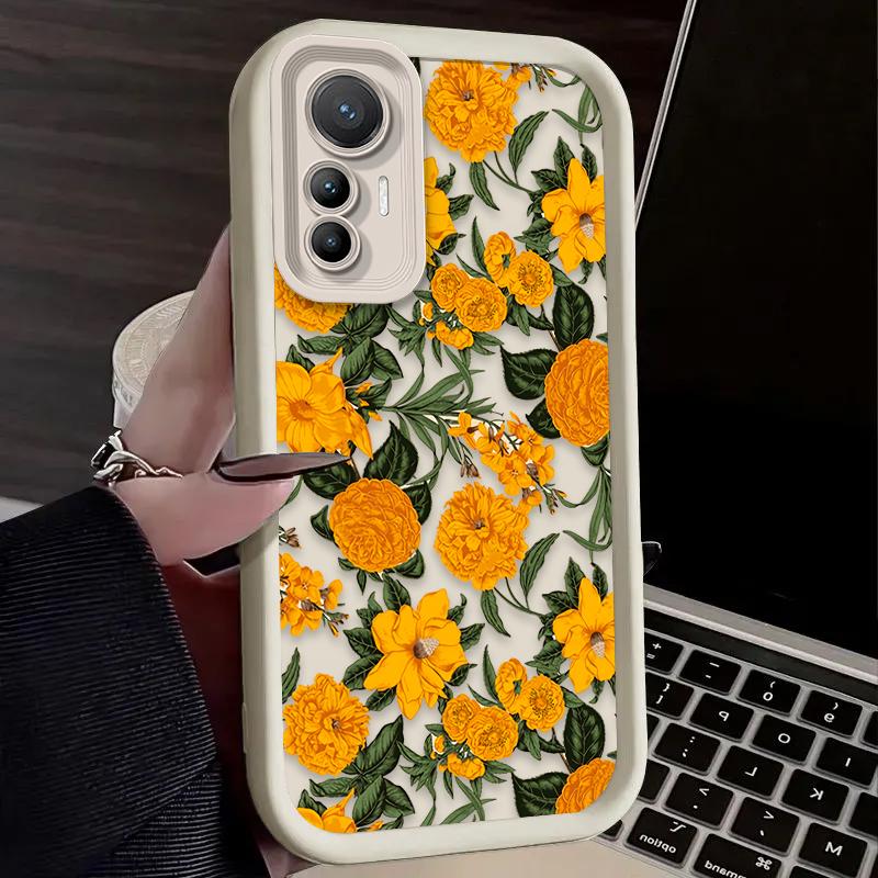 Krásné pouzdro se slunečnicemi pro Xiaomi Poco F7 F6 F5 F4 F3 M5s C65 C75 C71 X7 X6 X5 X4 GT X3 NFC M7 M6 Pro 4G 5G Měkký zadní kryt