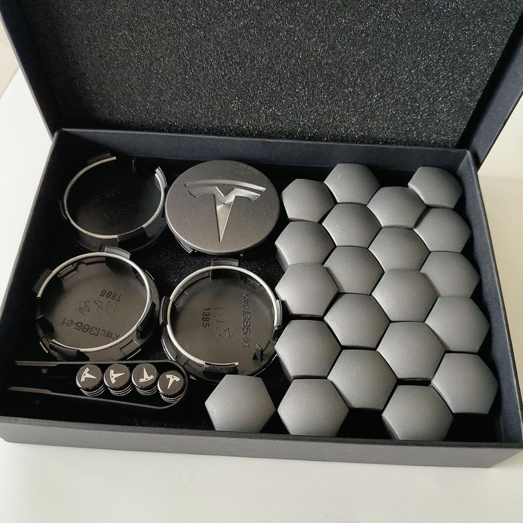 ZFX1 31-teilige Box für Tesla Model 3 Model Y Juniper Abdeckung Radumrüstsatz Radnabe Center Cap und Reifenschrauben Zubehör