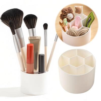 Mini Desktop Storage Box Rotating Stationery Storage Rack Simple Makeup Brush Holder  for Home