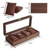 Baskiss Luxury Wooden Watch Holds 4 Large Fits Large Perfect for Watch Watch or Watch Display Case, Watches, Compartments, Dials, Collections, Box,
