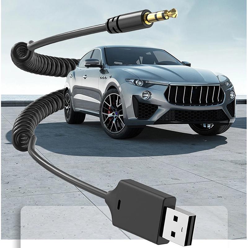 Car Bluetooth Receiver 5.4 Stereo Wireless USB Dongle to 3.5mm Jack AUX Audio Music Adapter Mic Handsfree Call Auto Handsfree Speaker Car Accessories