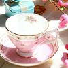 Keramický hrnek na kávu a podšálek, Krásný růžový, Britský odpolední čaj, Evropský hrnek na černý čaj, Domácí porcelán, Nádobí na pití