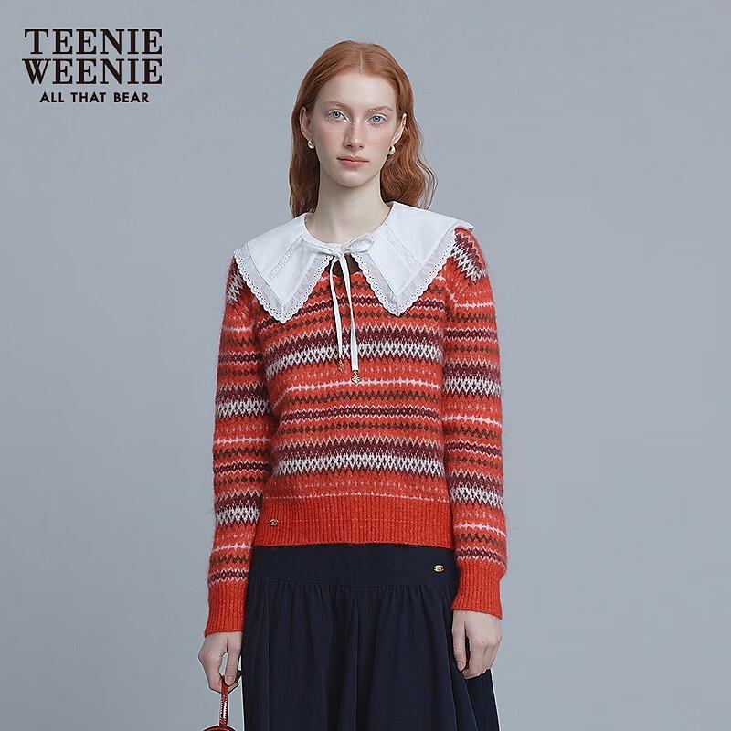 

Teenie Weenie Women s Striped V-Neck Sweater M