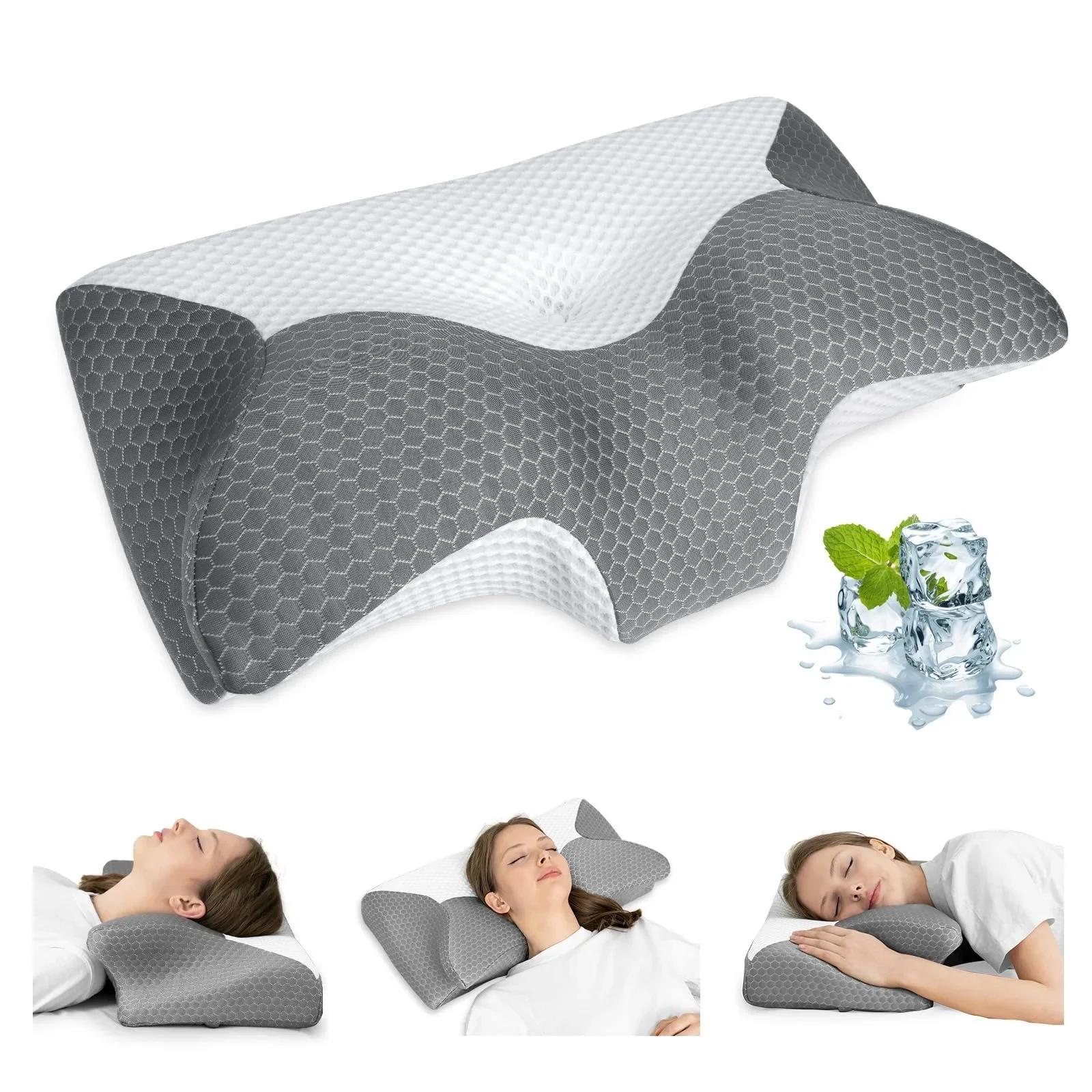 Ergonomic Orthopedic Neck Support Cervical Pillow Removable Cover Memory Foam Deep Sleep Pillow for Neck Pain Relief 60x35