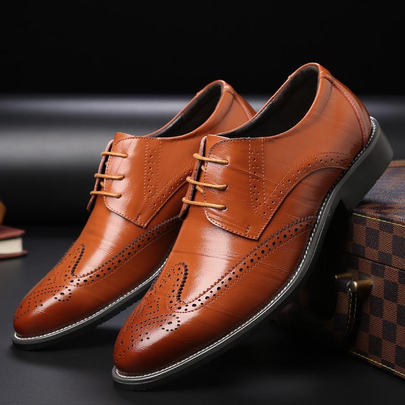 New Extra Large Size Men's Shoes Casual Brock Single Shoes Lace-up Men's Shoes WISH Foreign Trade Shoes Men's