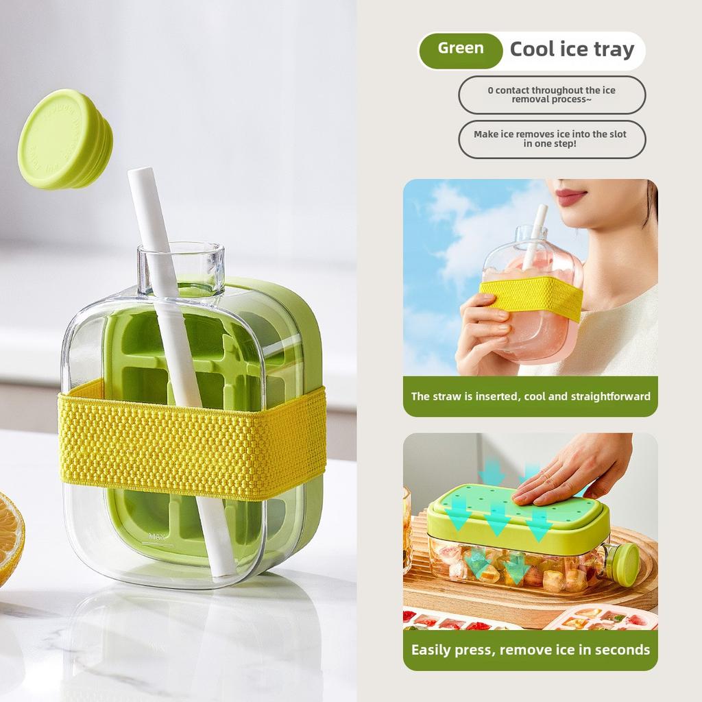 Reusable Ice Storage Box with Lid Portable Pressing Ice Cube Mold Square Fruit Ice Cube Maker Trays Home & Bar Tools Accessories