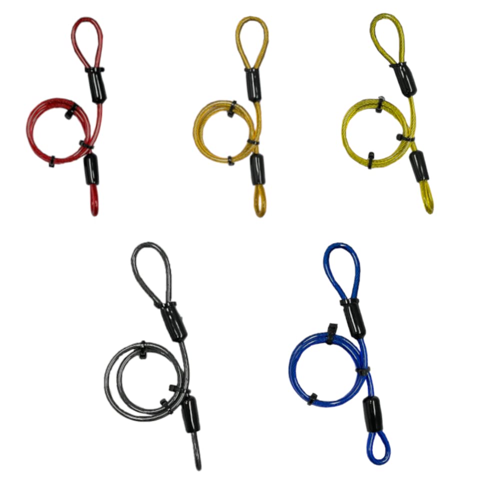 Yamashiro YK-030GD Helmet Cable for Motorcycles, Lightweight, Anti-Theft, Gold, Total Length 16.9 Inches (430 Mm)