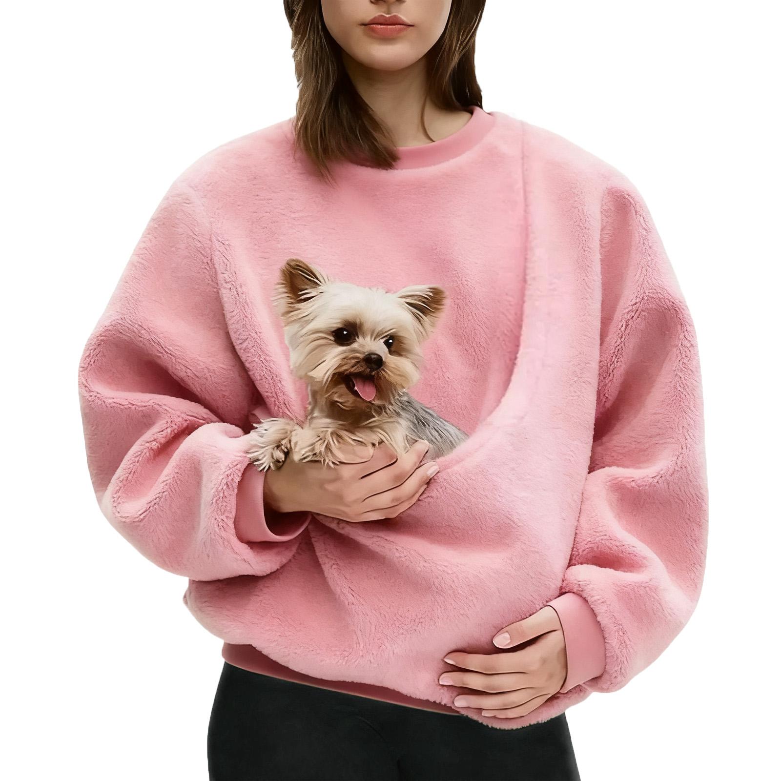 

Женский модный однотонный повседневный пуловер с длинным рукавом XL розовый