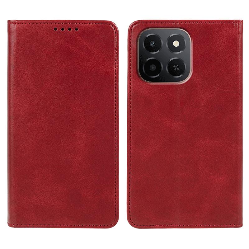 For Honor X6c 4G Case Strong Magnetic PU Leather Phone Cover Calf Texture